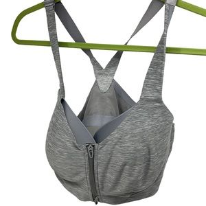 Victoria Secret Gray Knockout Front Zip Underwire Sports bra Size 38DD